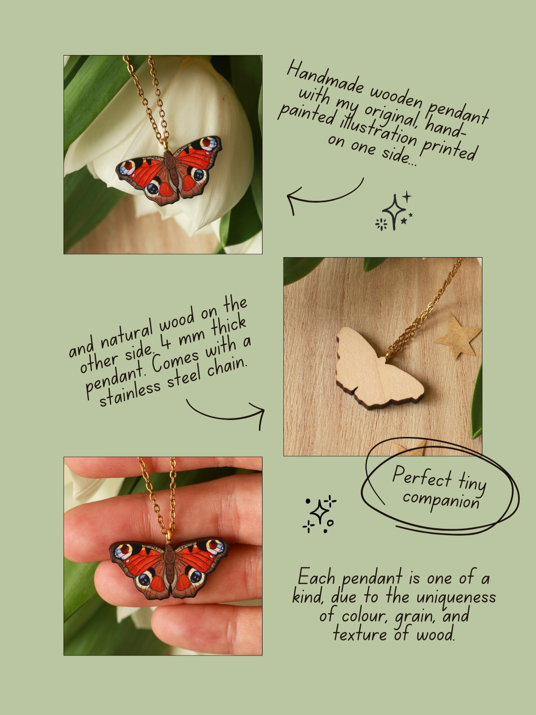 Peacock Butterfly necklace