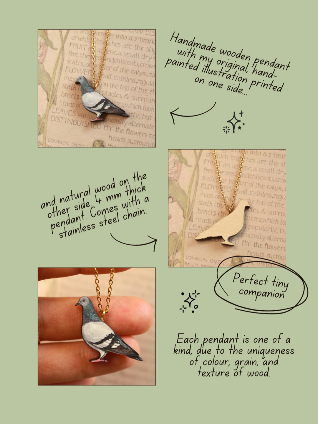 Pigeon necklace