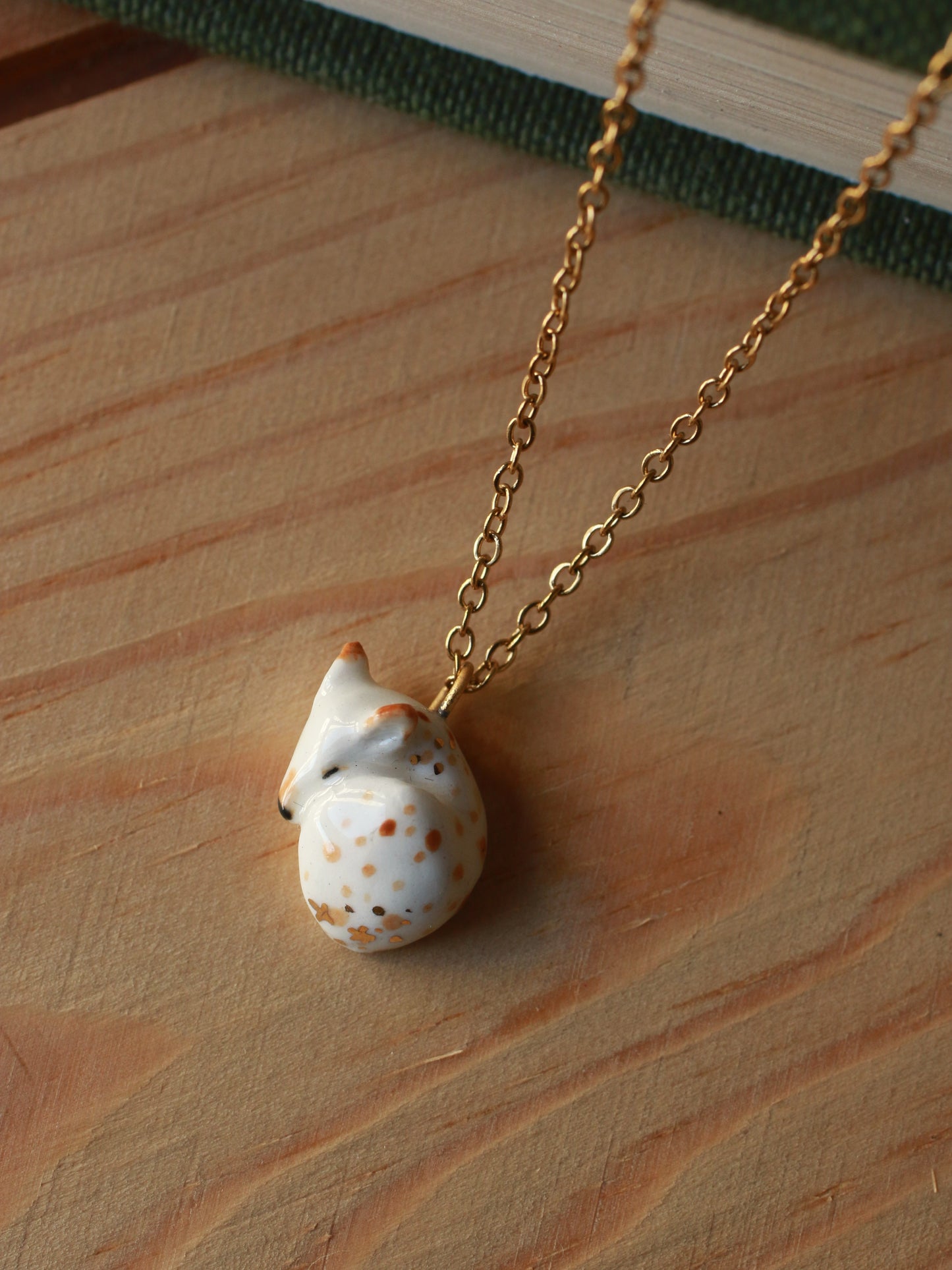 Piebald deer necklace in a walnut box