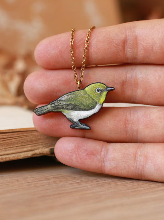 Japanese white eye necklace