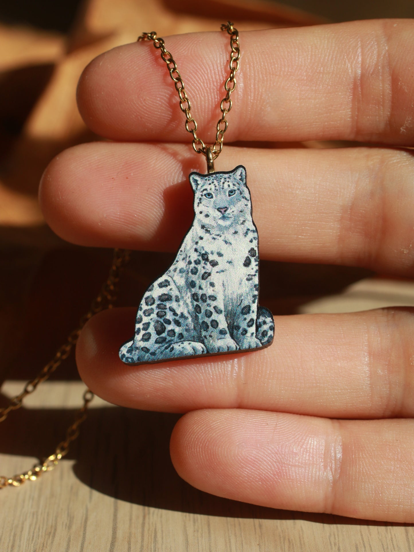Snow leopard necklace