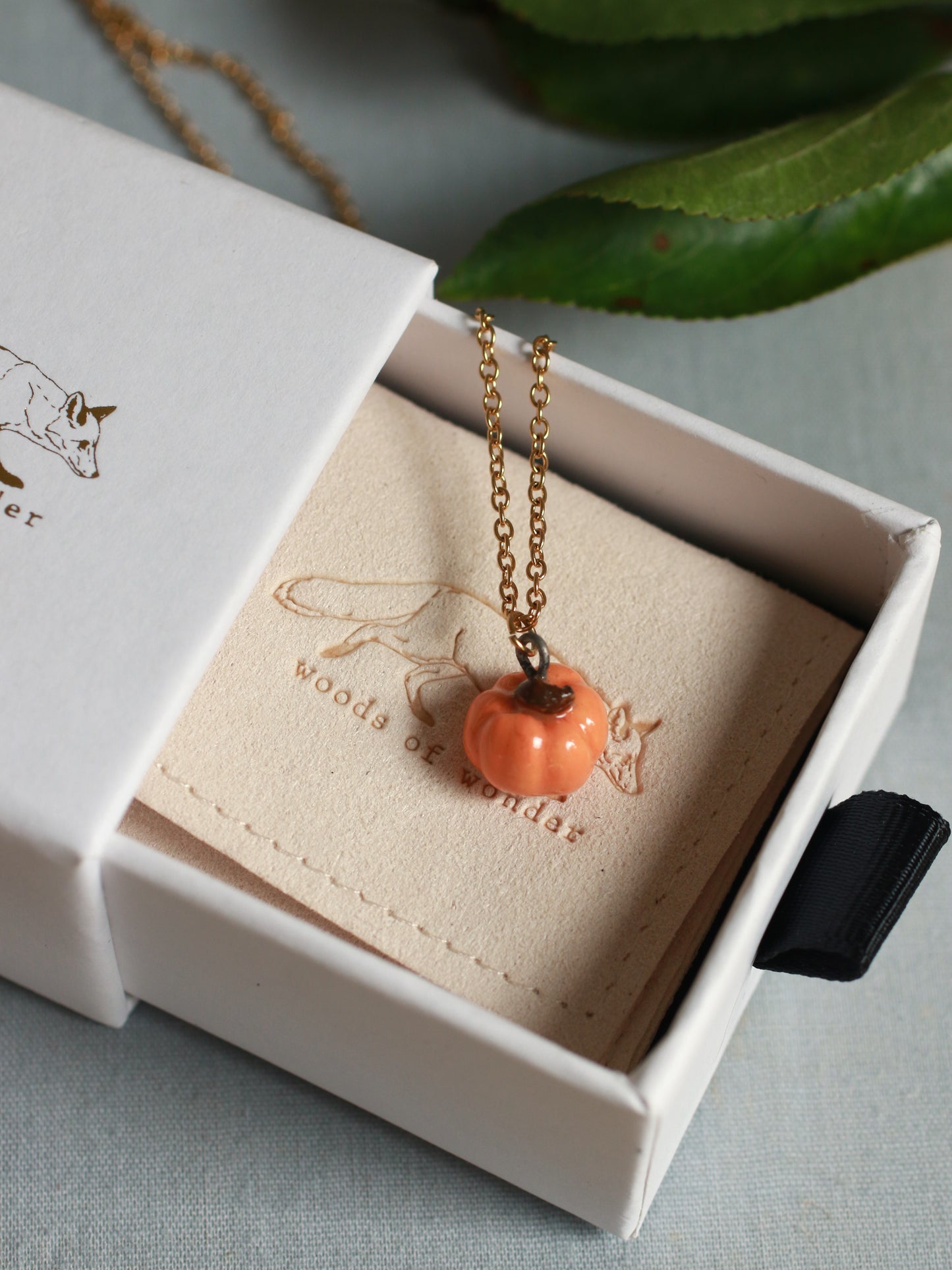 Ceramic pumpkin necklace