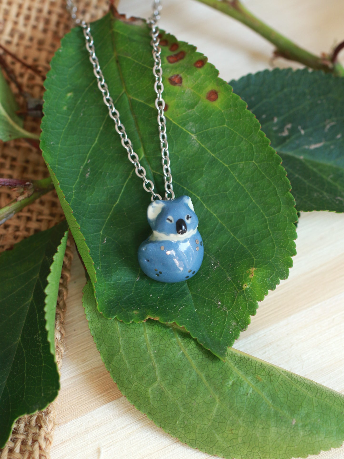 Koala necklace - silver details