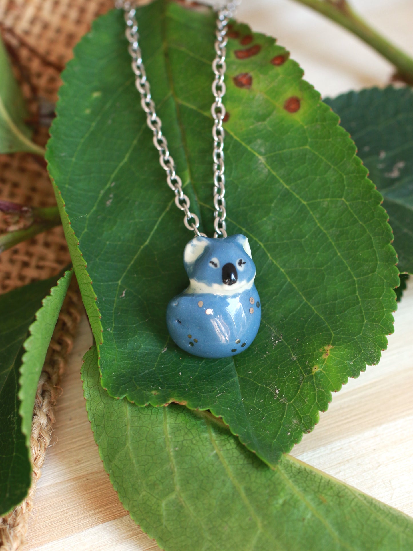 Koala necklace - silver details
