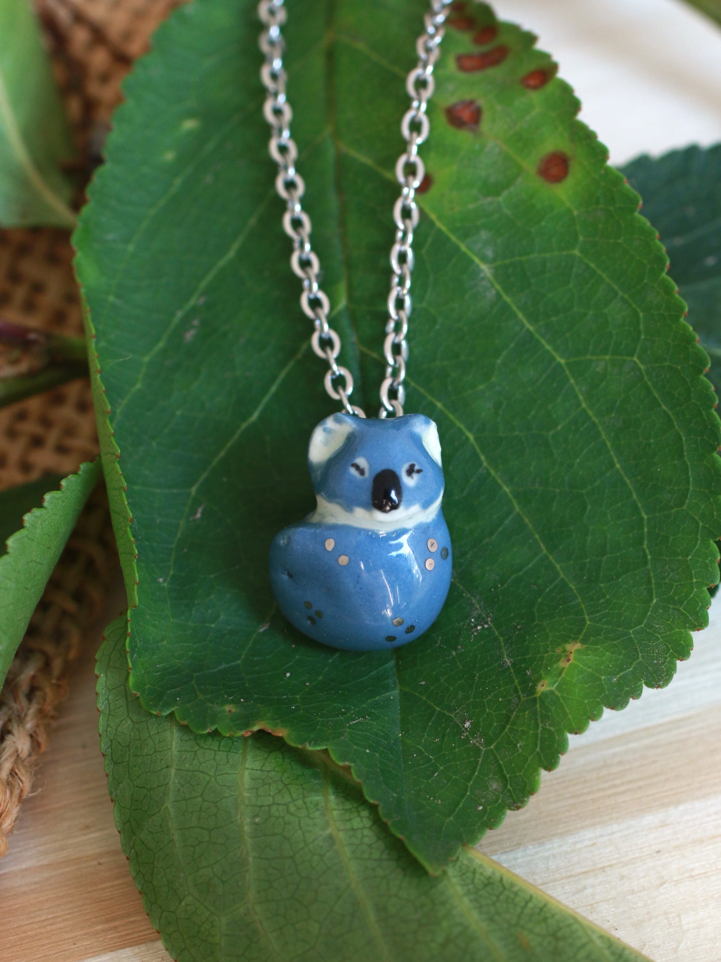 Koala necklace - silver details