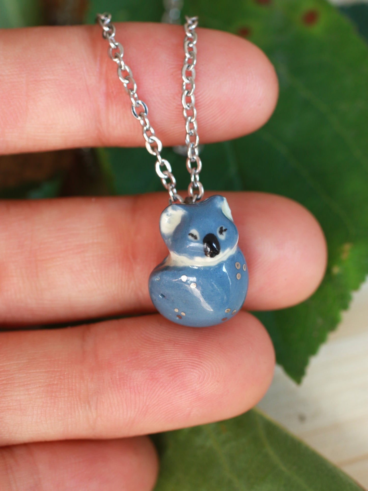 Koala necklace - silver details