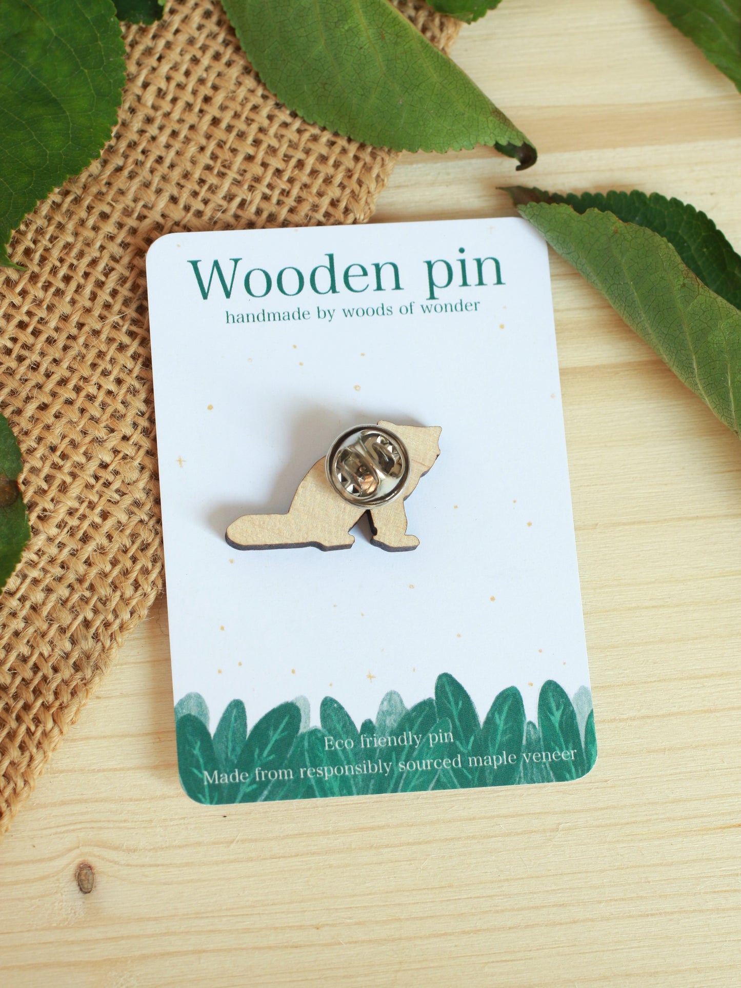 Red panda pin - wooden pin