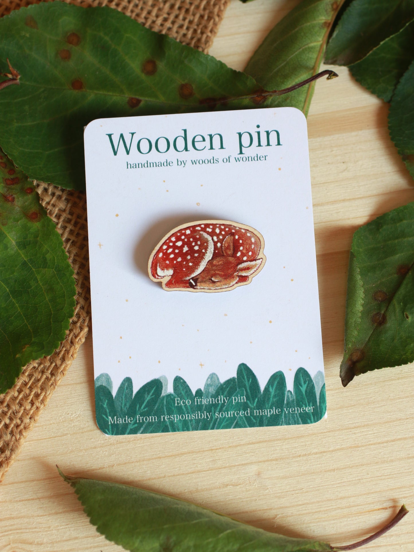 Wooden deer pin