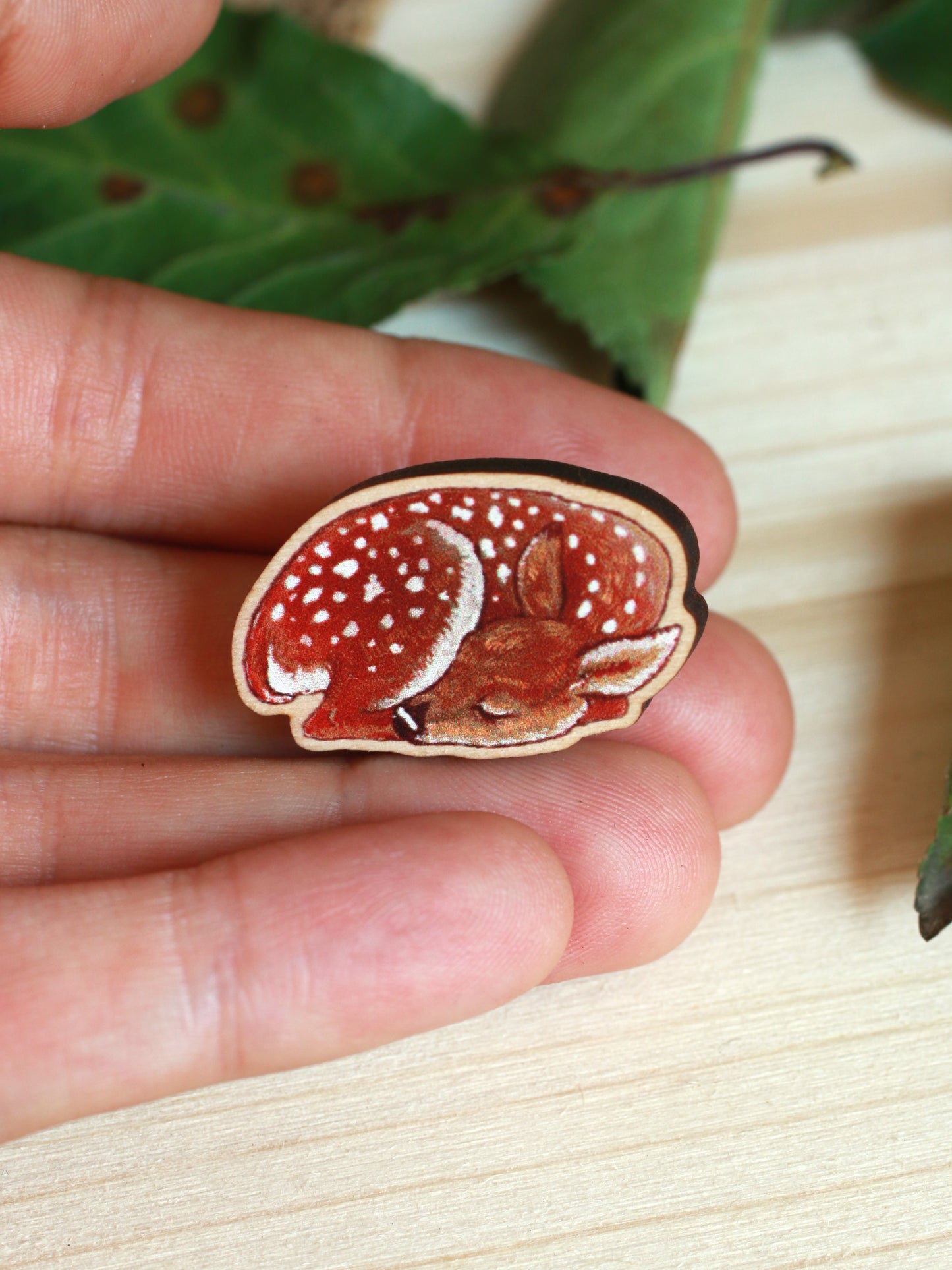 Wooden deer pin