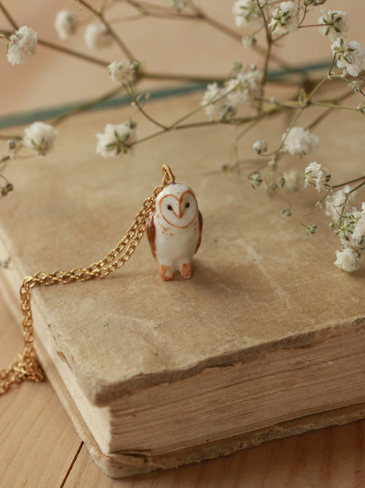 Barn owl necklace