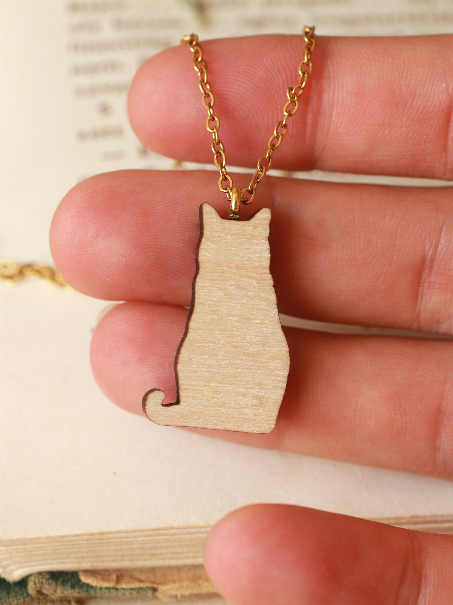 Tuxedo cat necklace