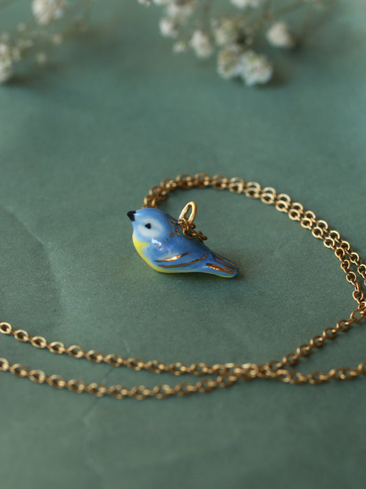 Blue tit necklace