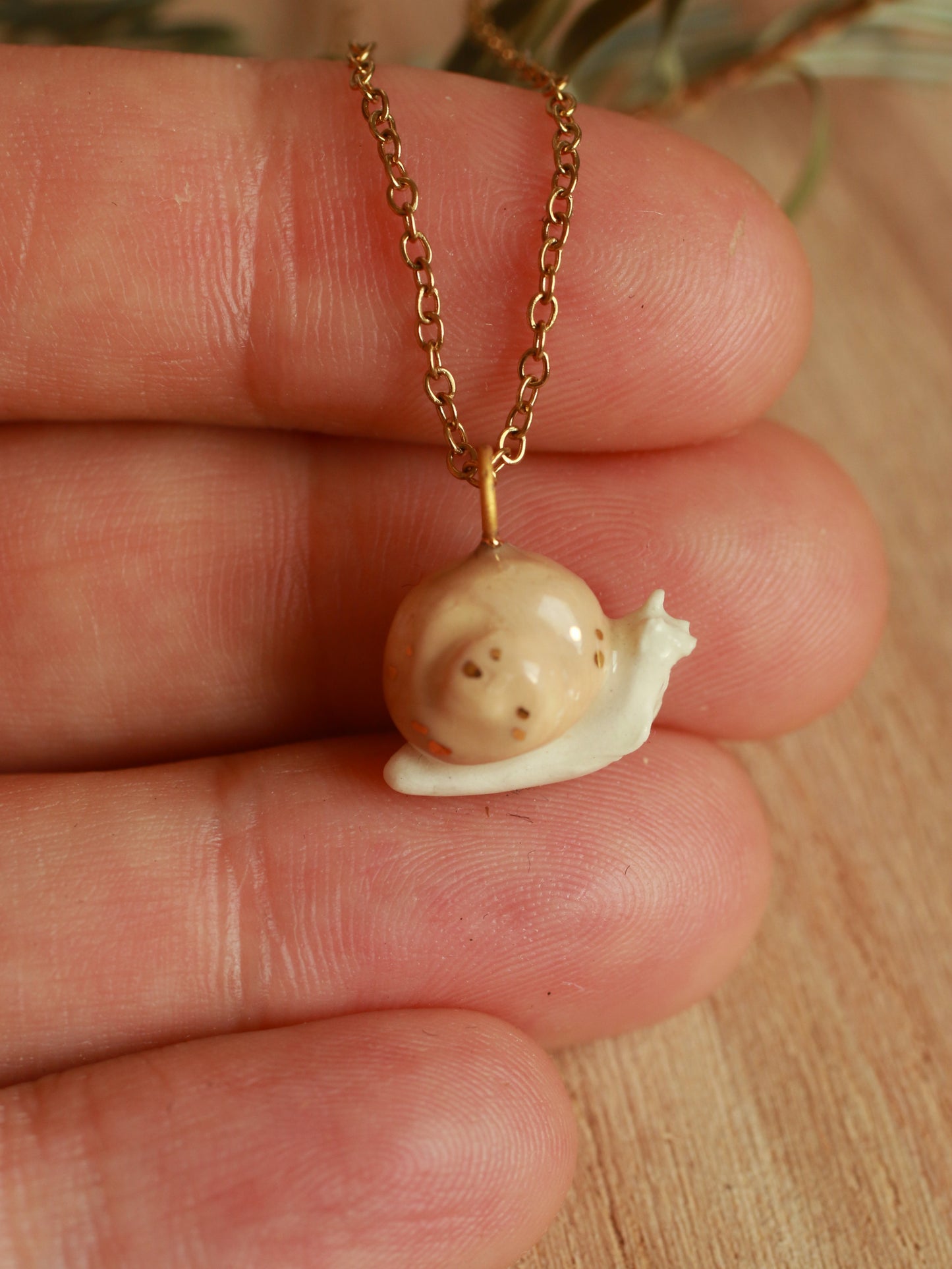 Ceramic Snail necklace