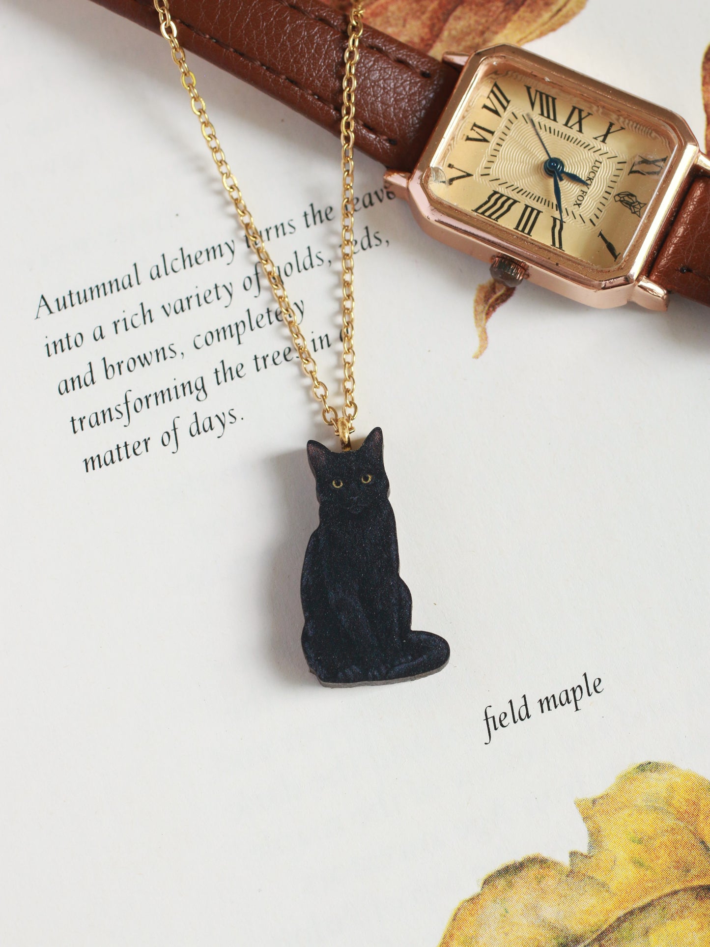 Black cat necklace