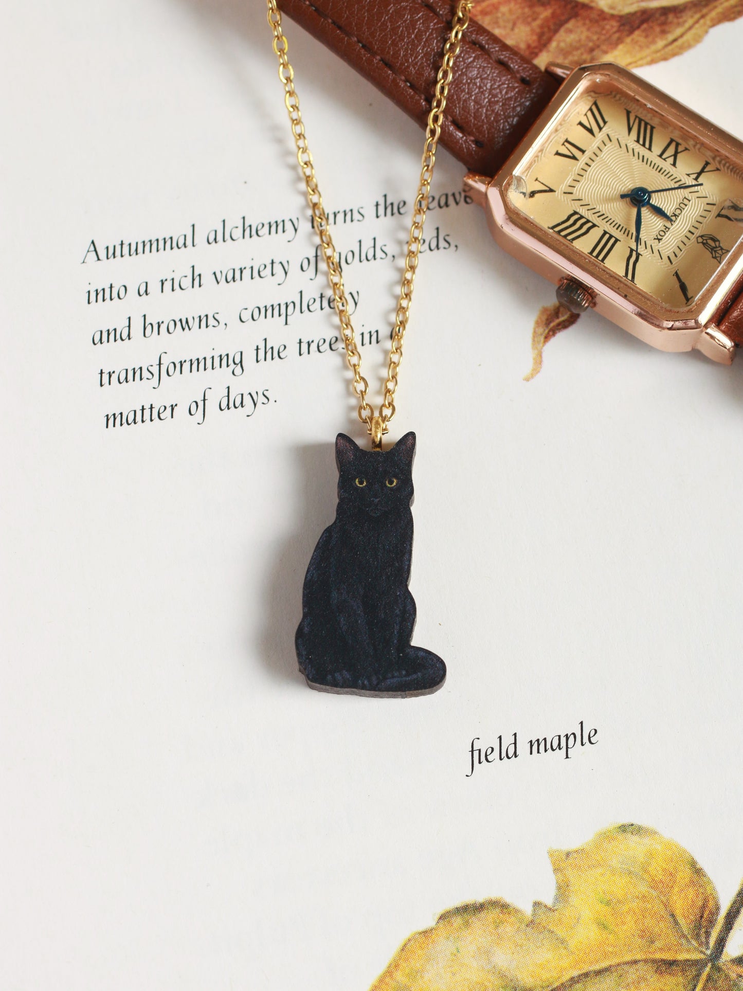 Black cat necklace