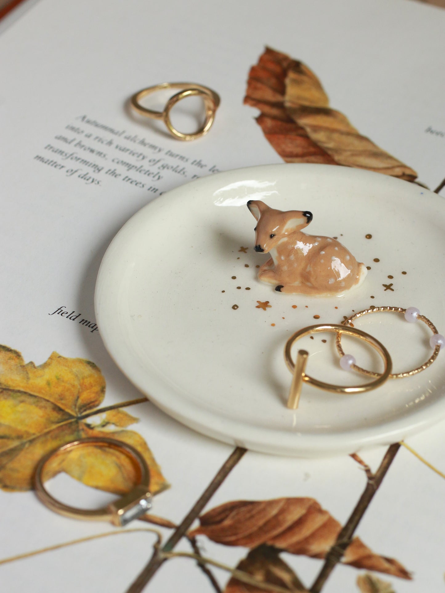 Fawn Ring Dish - Porcelain jewelry dish