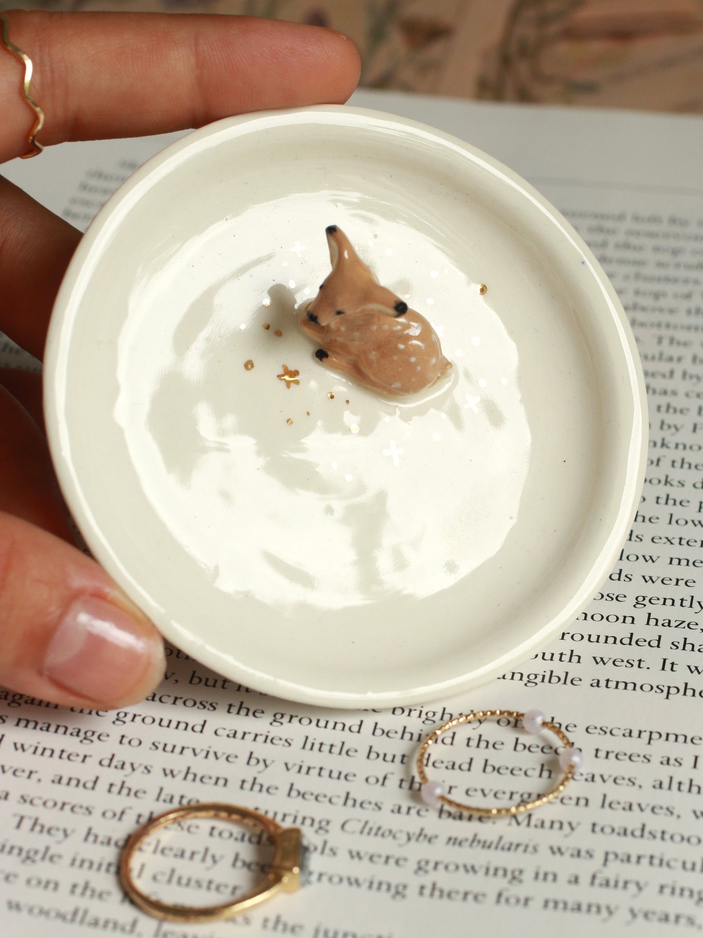 Fawn Ring Dish - Porcelain jewelry dish