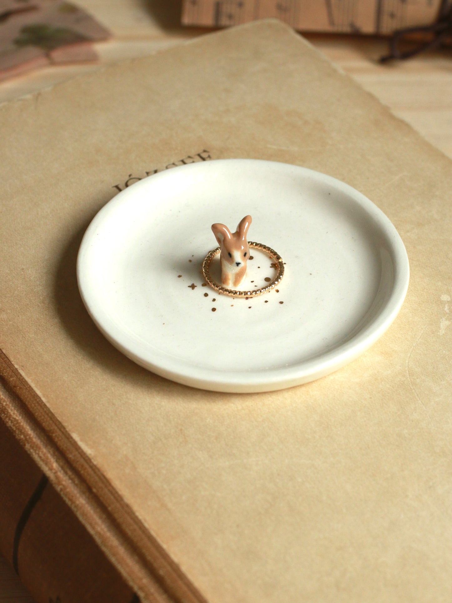 Bunny Ring Dish - Porcelain jewelry dish