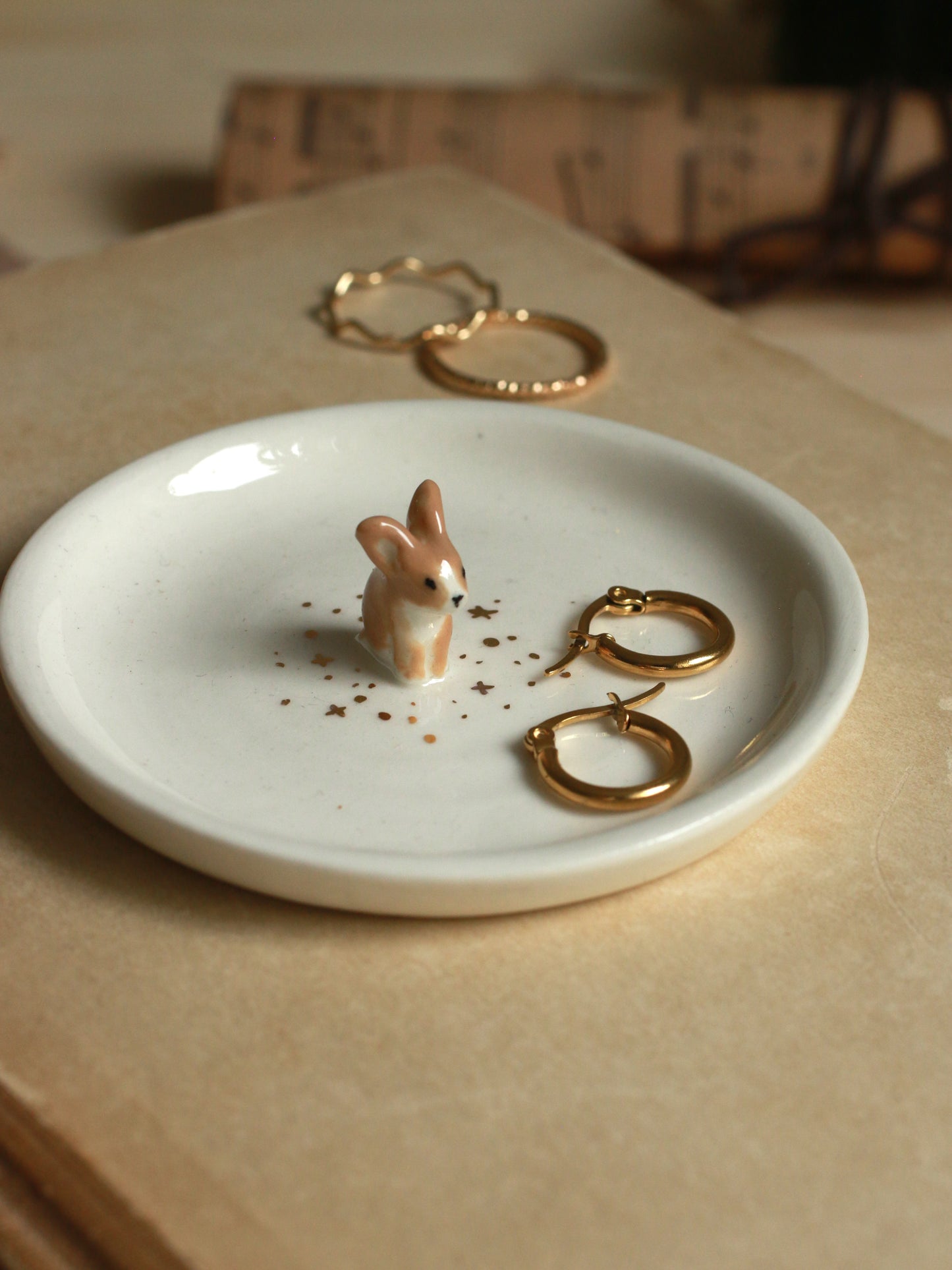 Bunny Ring Dish - Porcelain jewelry dish