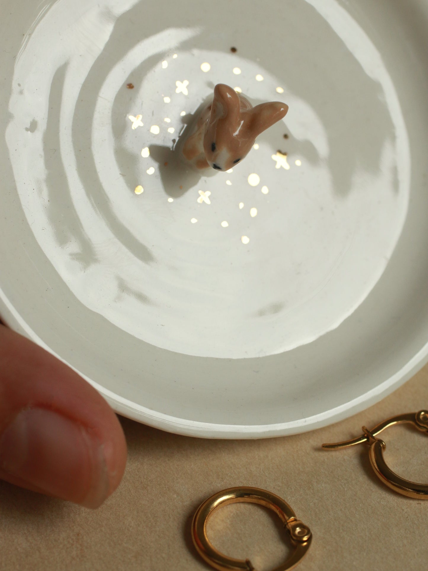 Bunny Ring Dish - Porcelain jewelry dish