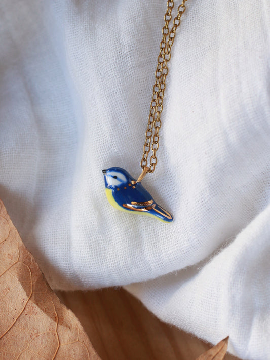 Blue tit necklace