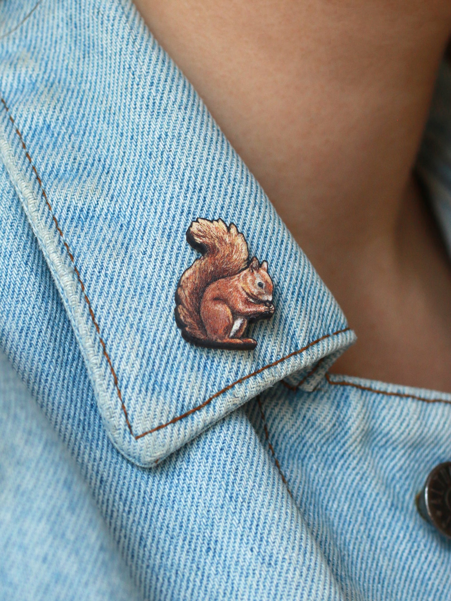 Wooden squirrel pin