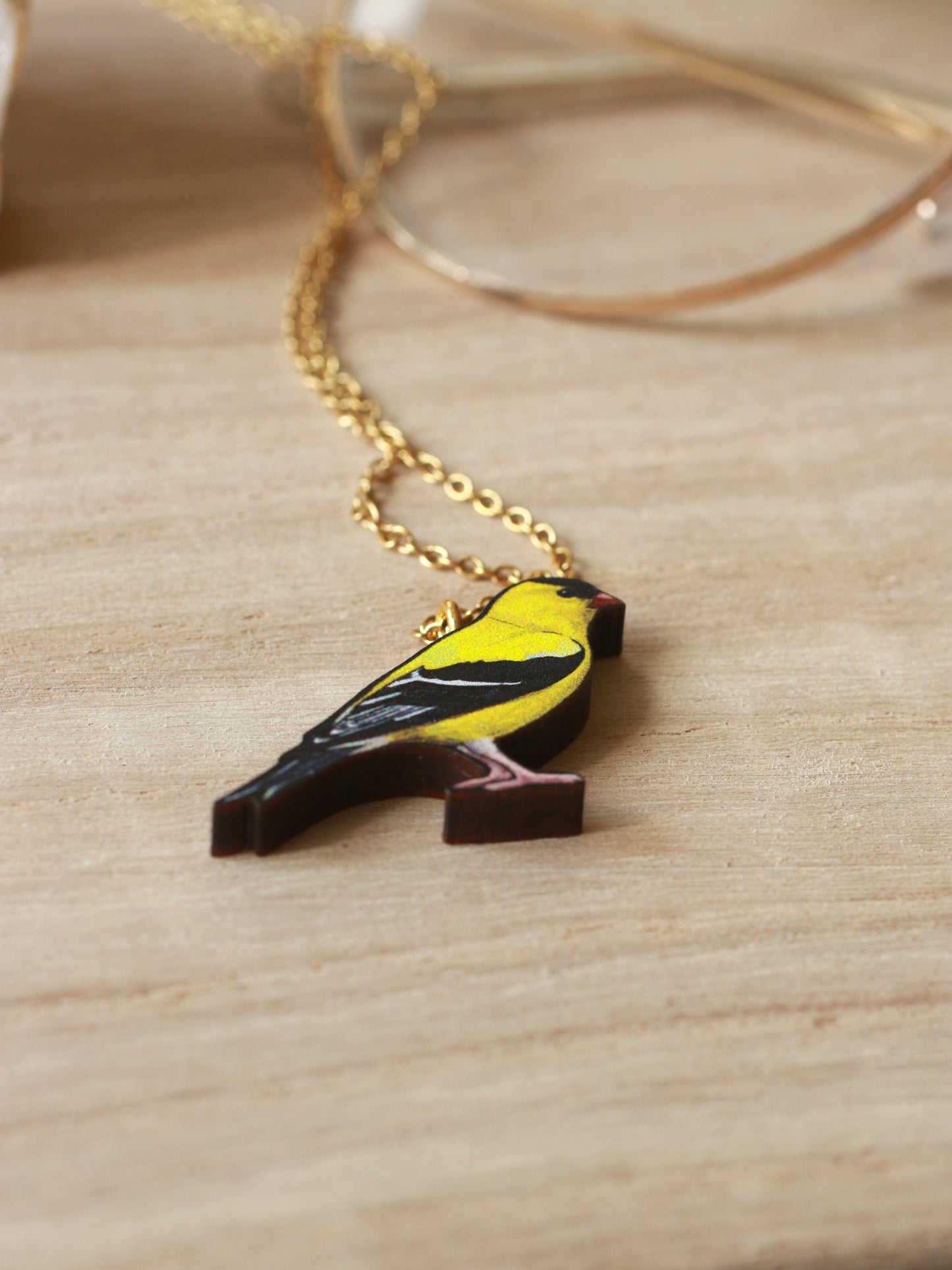Goldfinch necklace - American goldfinch pendant