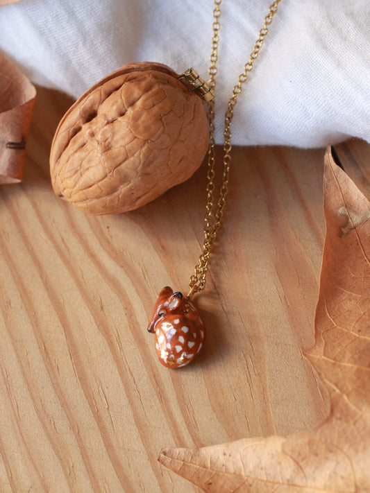 Fawn necklace - walnut box