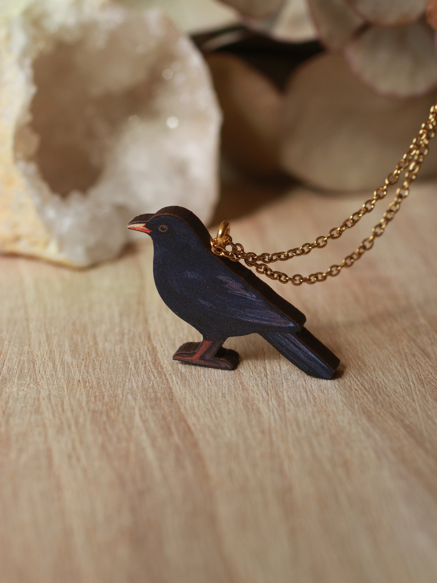 Black bird necklace