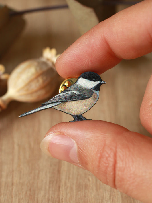 Chickadee wooden pin