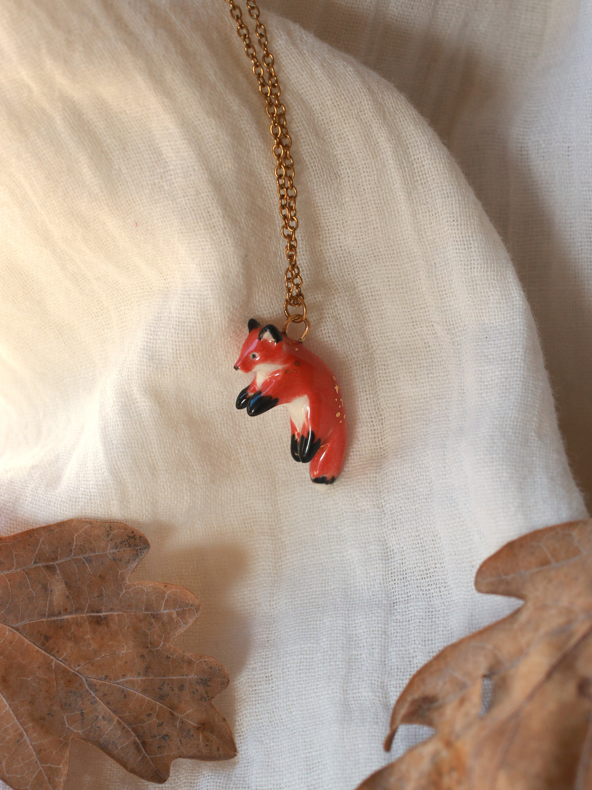 Jumping fox necklace