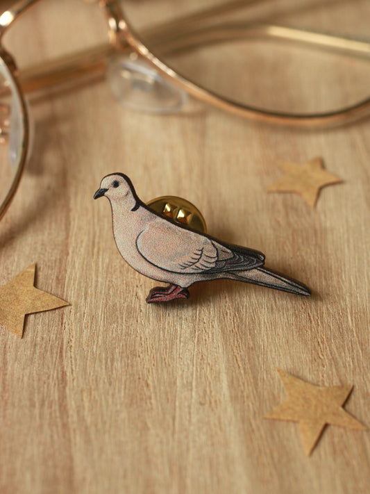 Collared dove pin