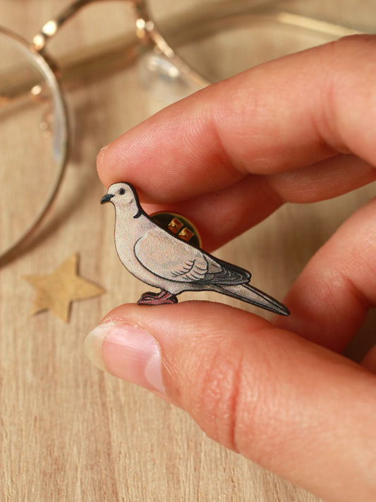 Collared dove pin