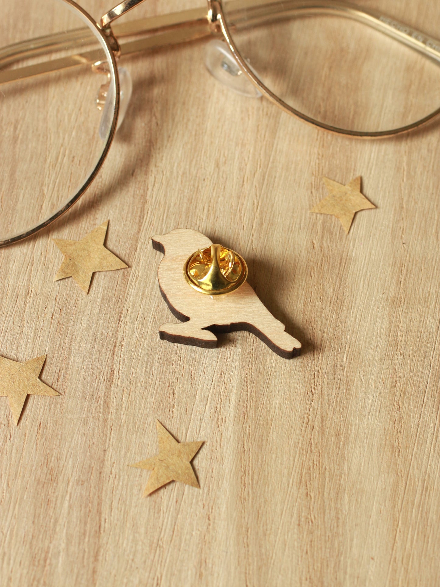 Blue bird wooden pin