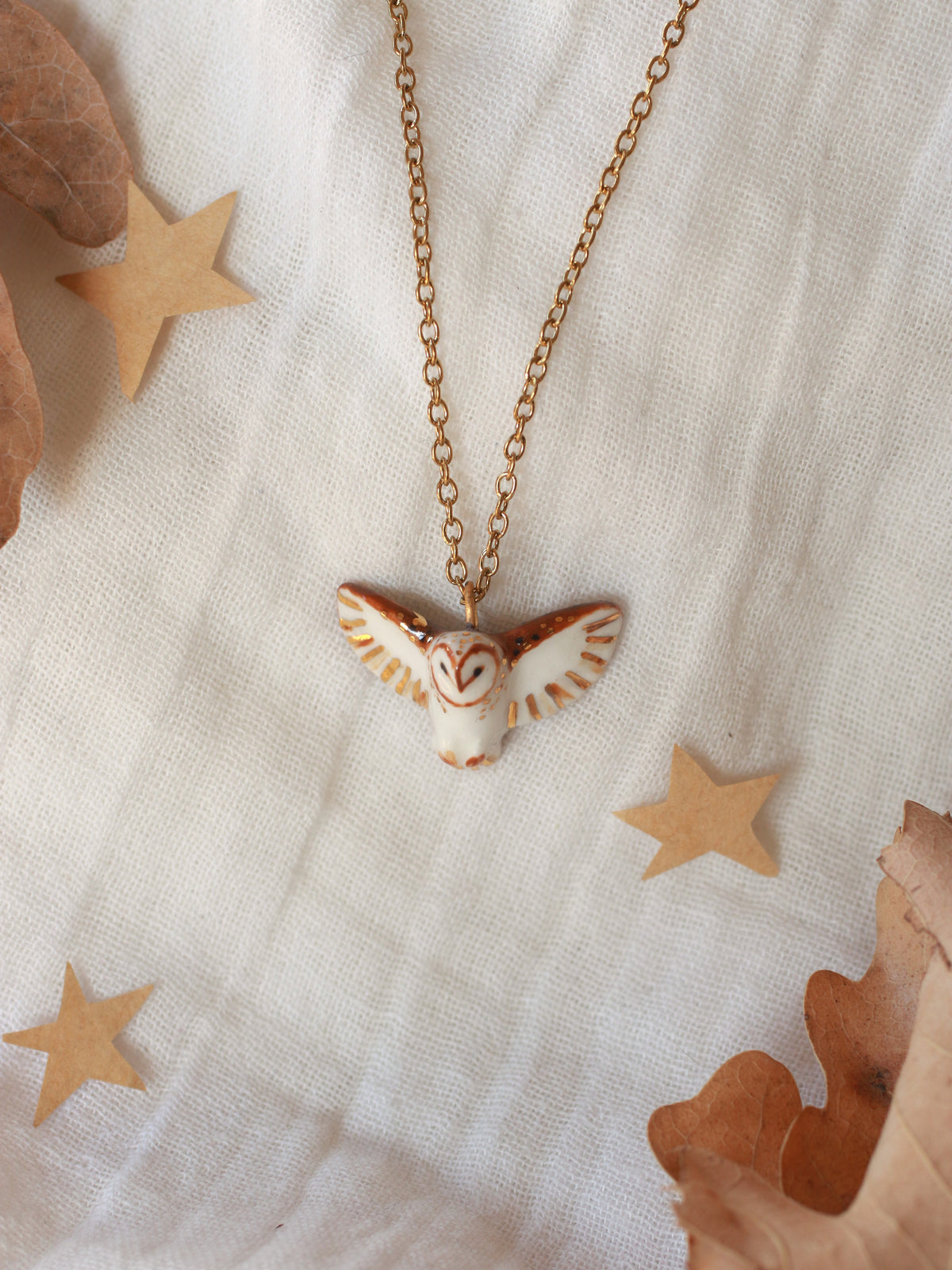 Barn owl necklace