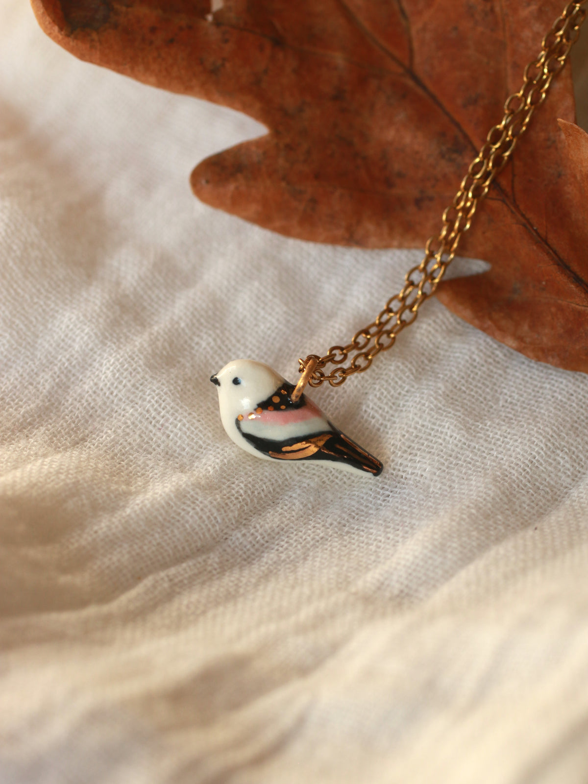 Long-tailed tit necklace