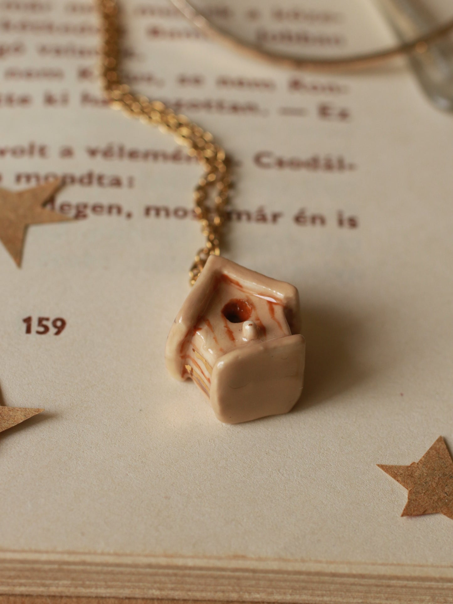 Bird house necklace