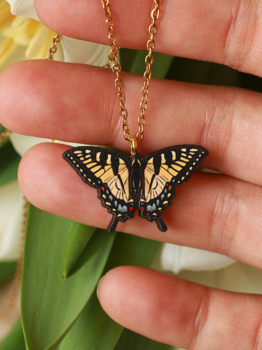 Tiger swallowtail butterfly necklace