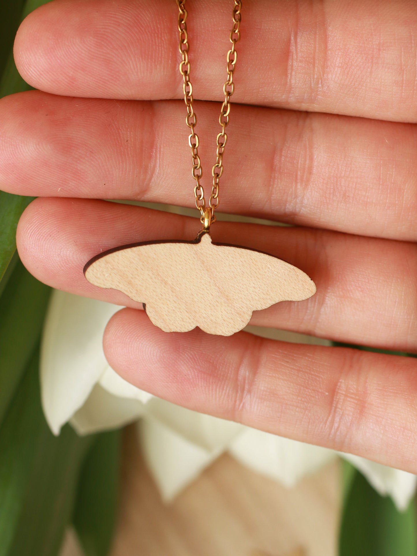 Monarch butterfly - wooden necklace