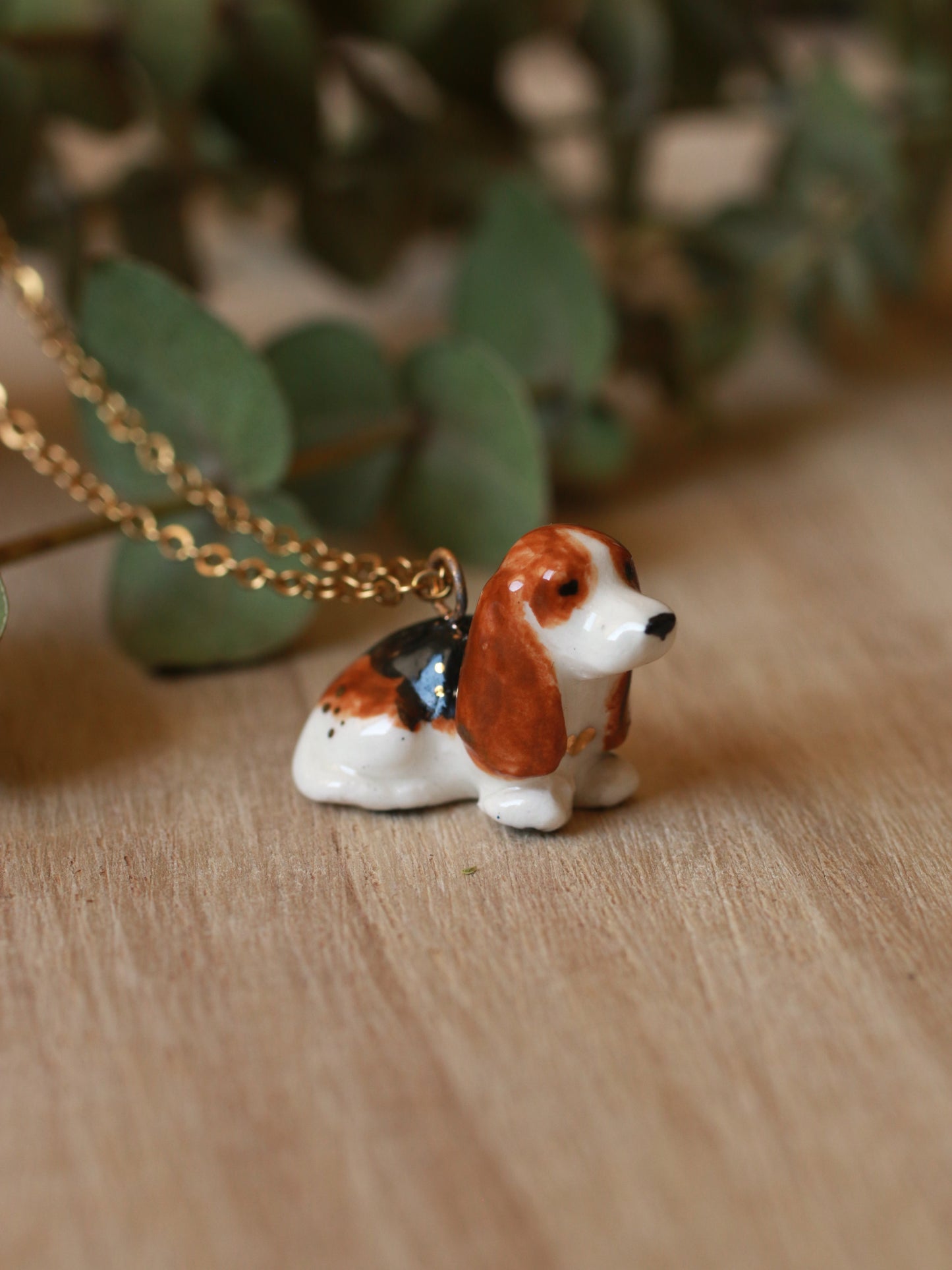 Basset hound puppy necklace