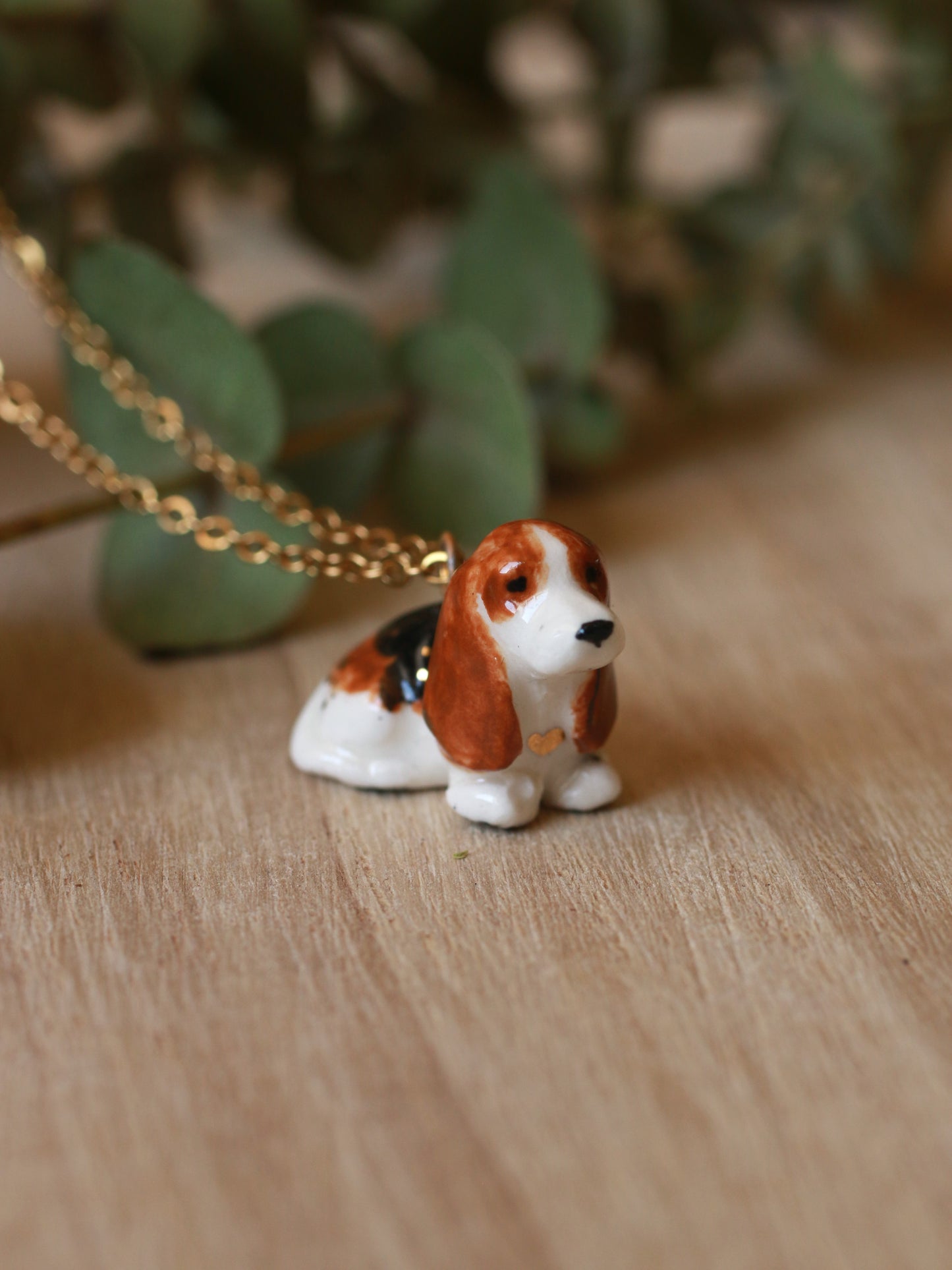 Basset hound puppy necklace