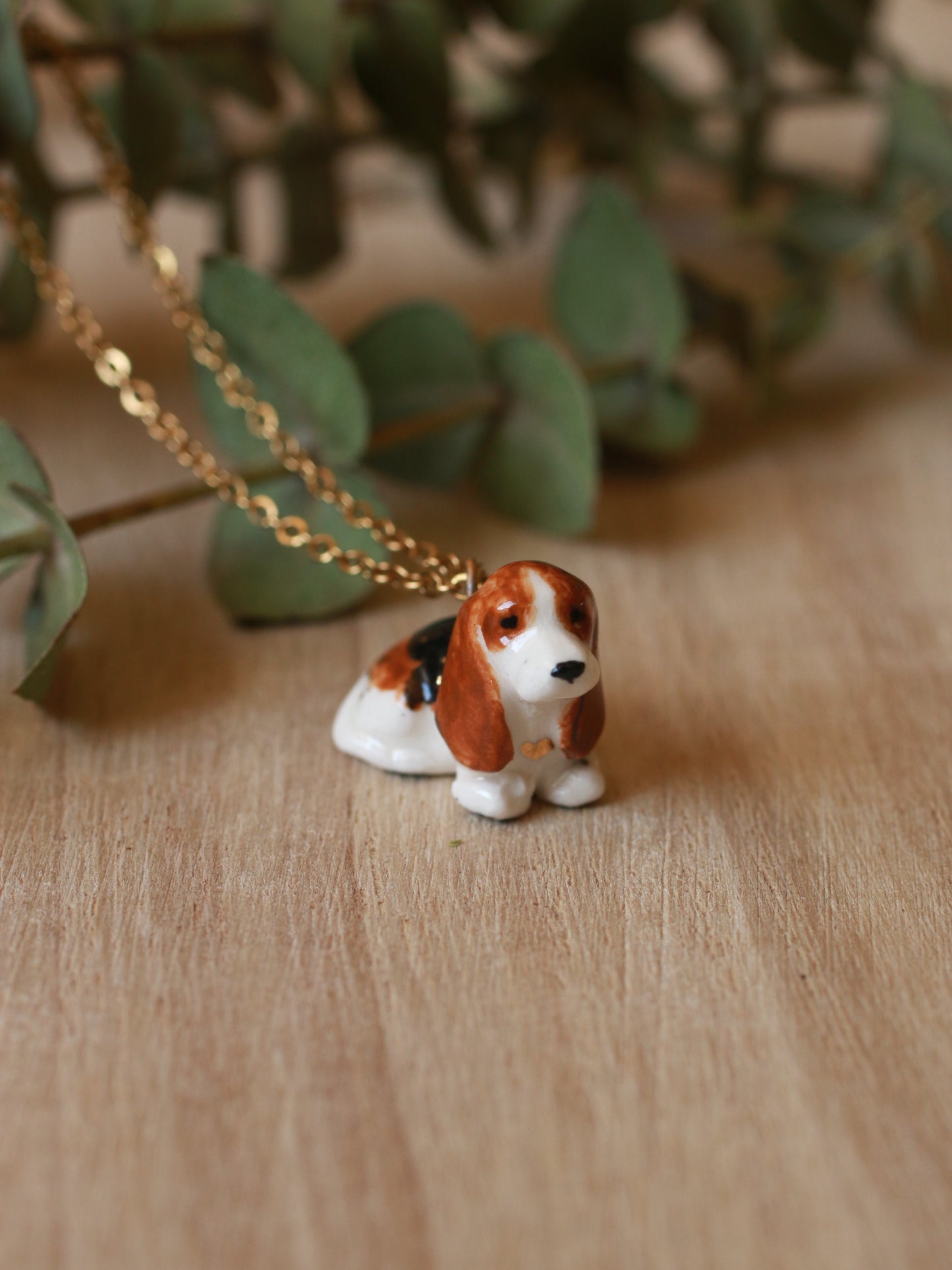 Basset hound puppy necklace