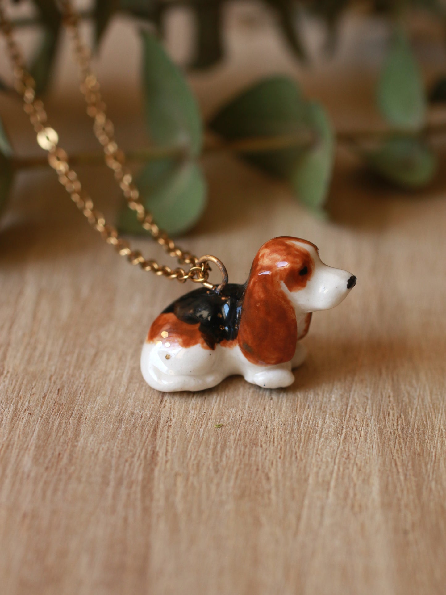 Basset hound puppy necklace