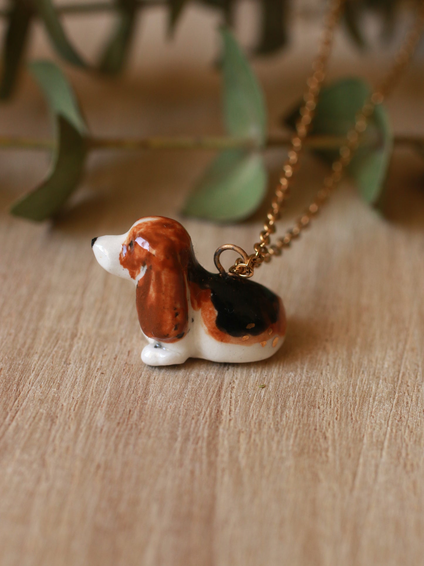 Basset hound puppy necklace