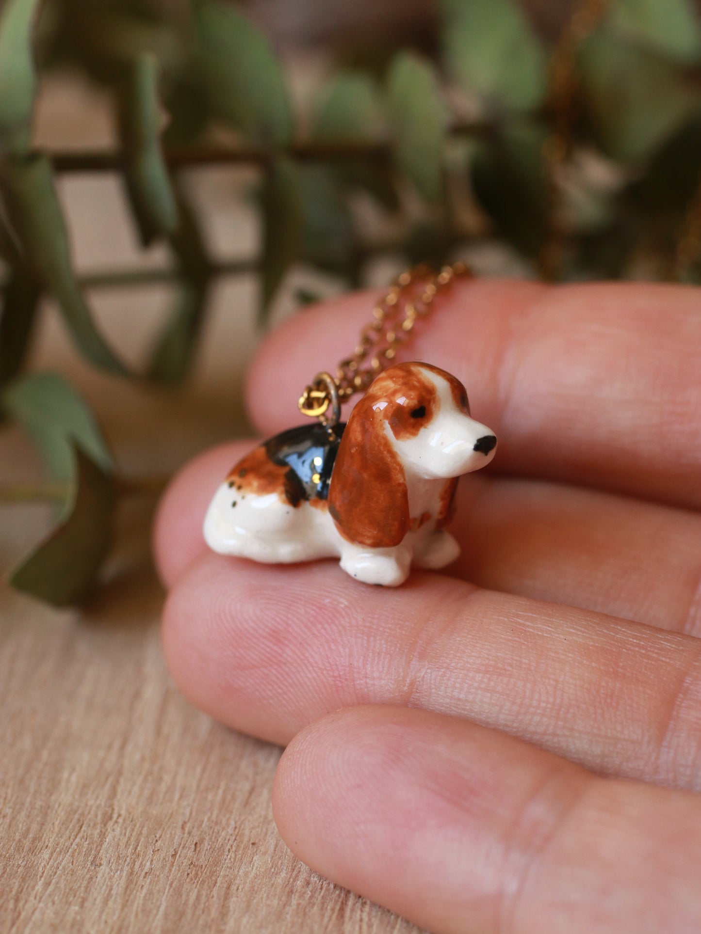 Basset hound puppy necklace