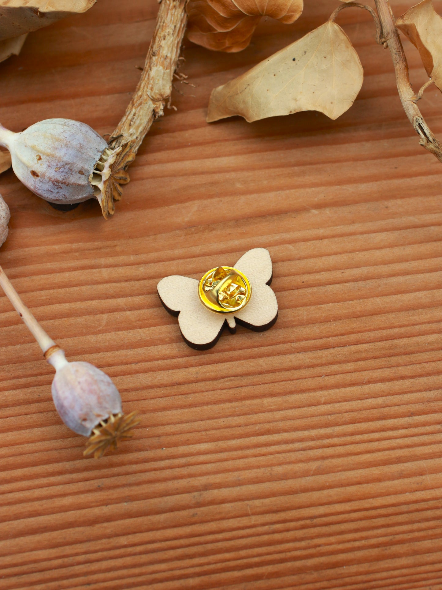 Orange tip butterfly pin
