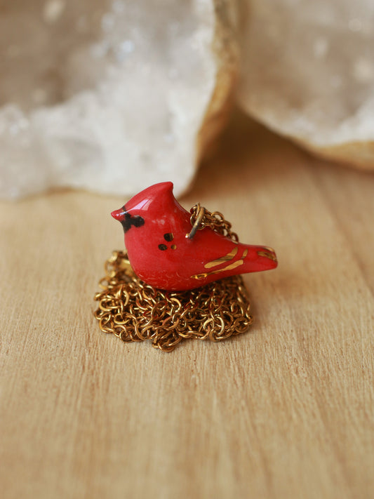 Red cardinal necklace