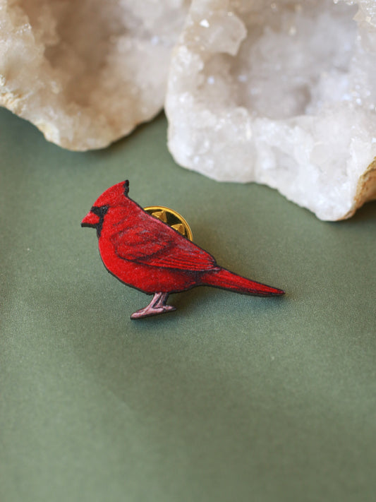 Red cardinal pin