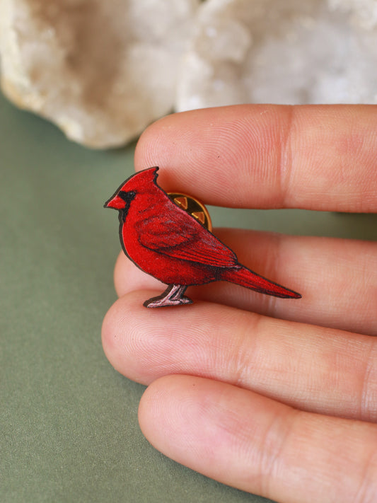 Red cardinal pin
