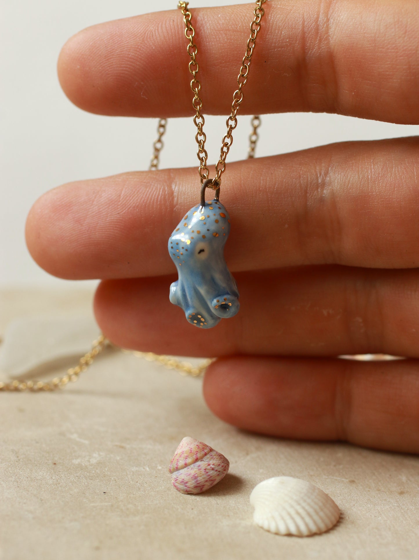 Blue octopus necklace